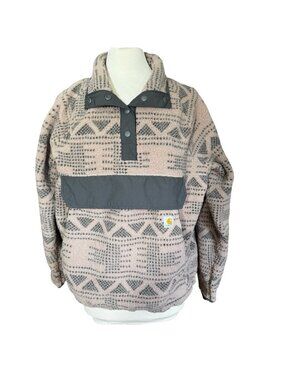 Woman's Carhartt XL Fleece Model 0J4891-W Brown Aztec print pull over